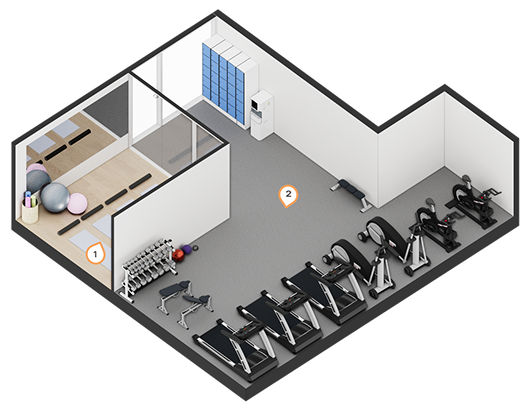 지하 1층 몸멍방 헬스장 평면