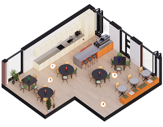 1층 식멍방 카페 평면