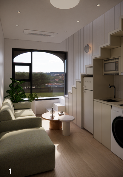 유닛 D 1층 내부 투시 1